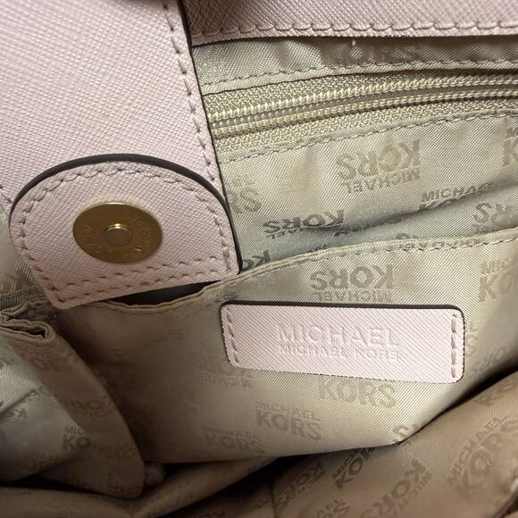 Michael Kors Kellen Saffiano Satchel Large Matching Jet Set Wallet Blossom Pink - Picture 14 of 16